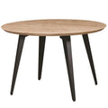 47 in. Round Wood Dining Table with Metal Legs P802470