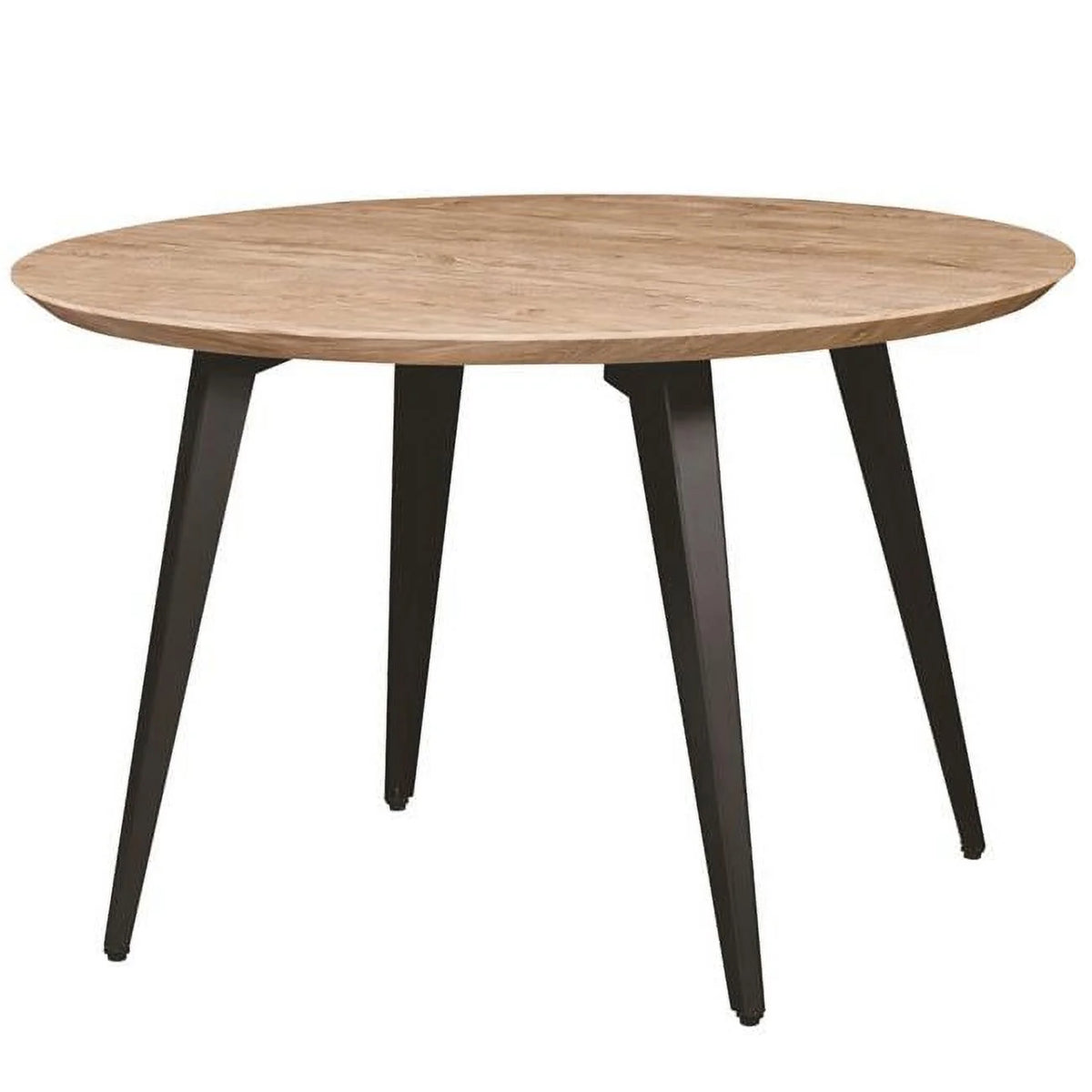 47 in. Round Wood Dining Table with Metal Legs P802470
