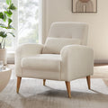 White Upholstered Accent Chair with Metal Legs A48924
