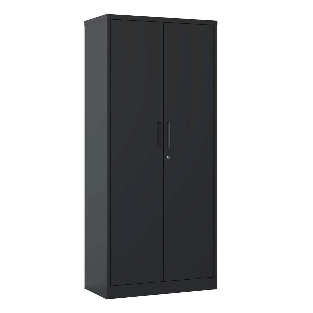 Black Metal Locking Storage Cabinet with 4 Shelves F2550