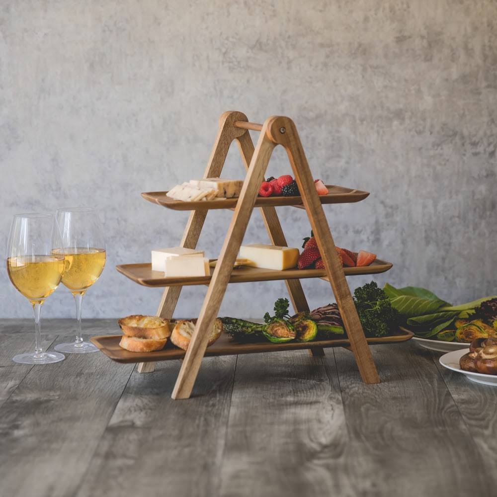 Acacia Wood 3 Tiered Serving Station P477