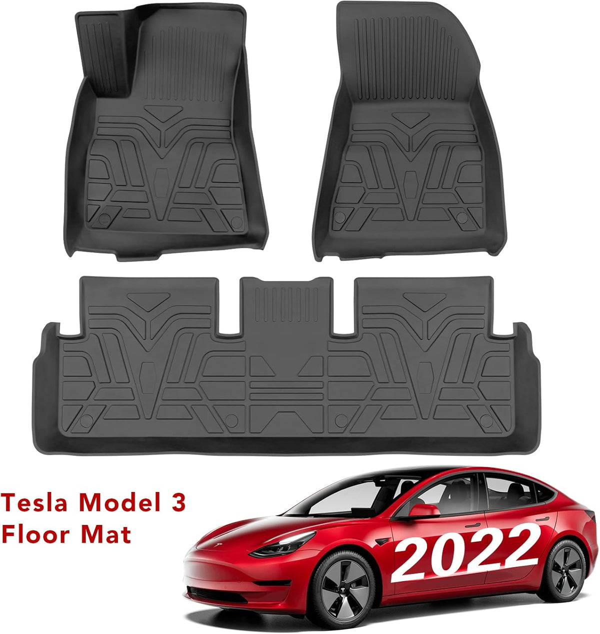 TPE All-Weather Floor Mat Set for Model 3 2021 2022 Y206441