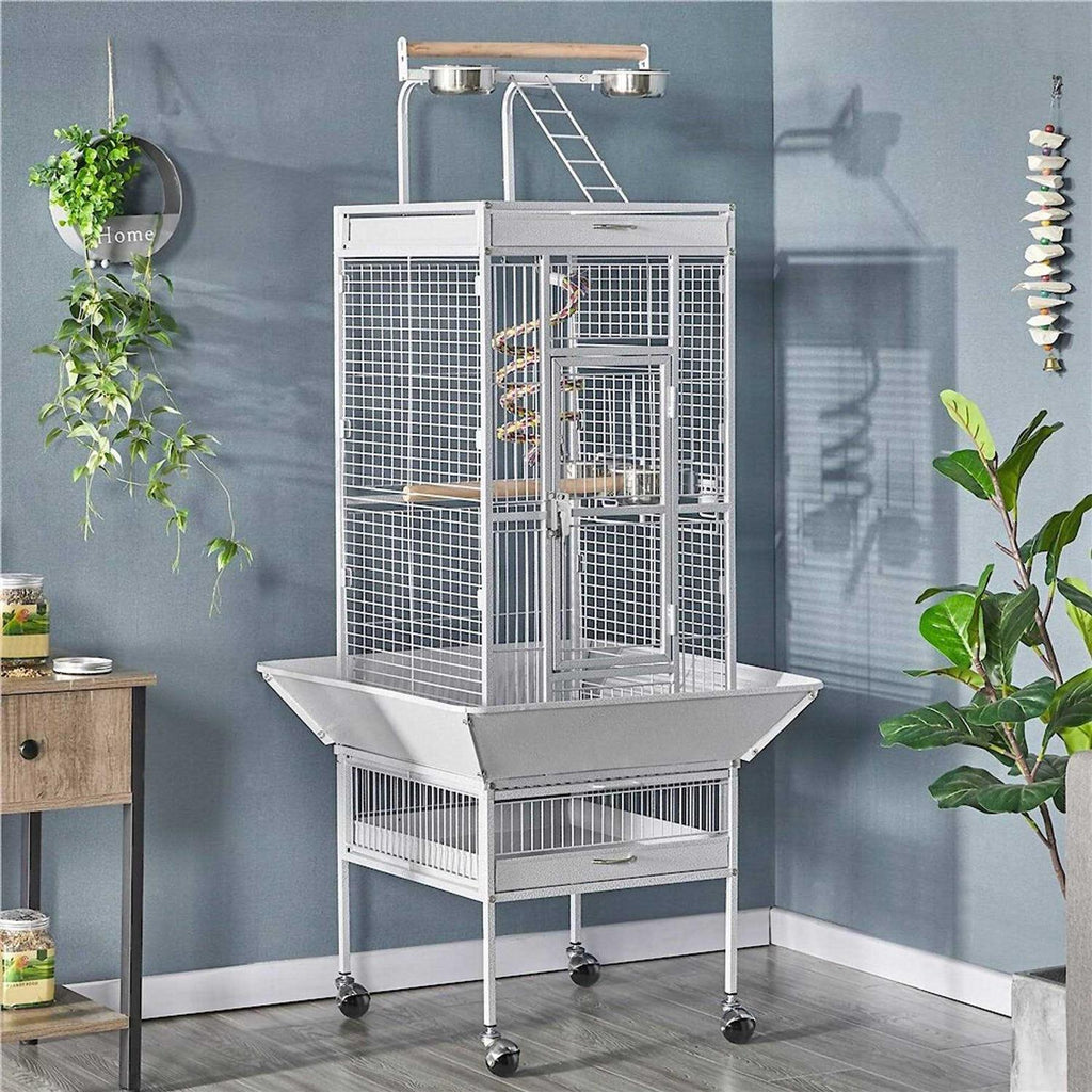 Rolling Metal Parrot Cage with Playtop X797