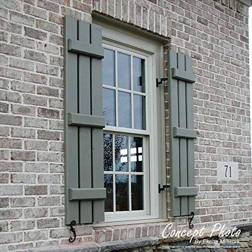 White Composite Board-n-Batten Shutters (Per Pair) Q9910