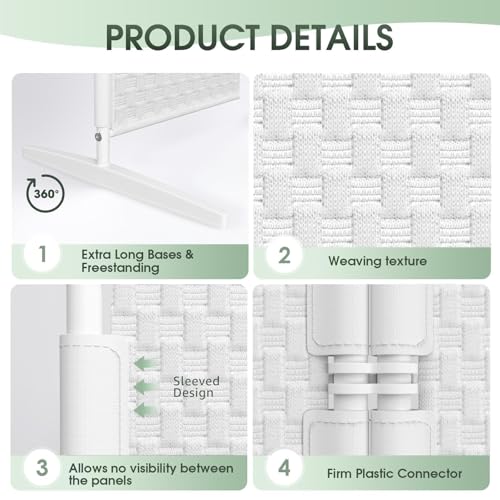 White Folding Room Divider W119