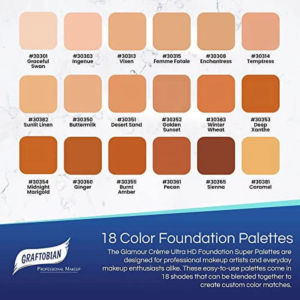 18 Warm Undertone Cream Foundation Palette W608