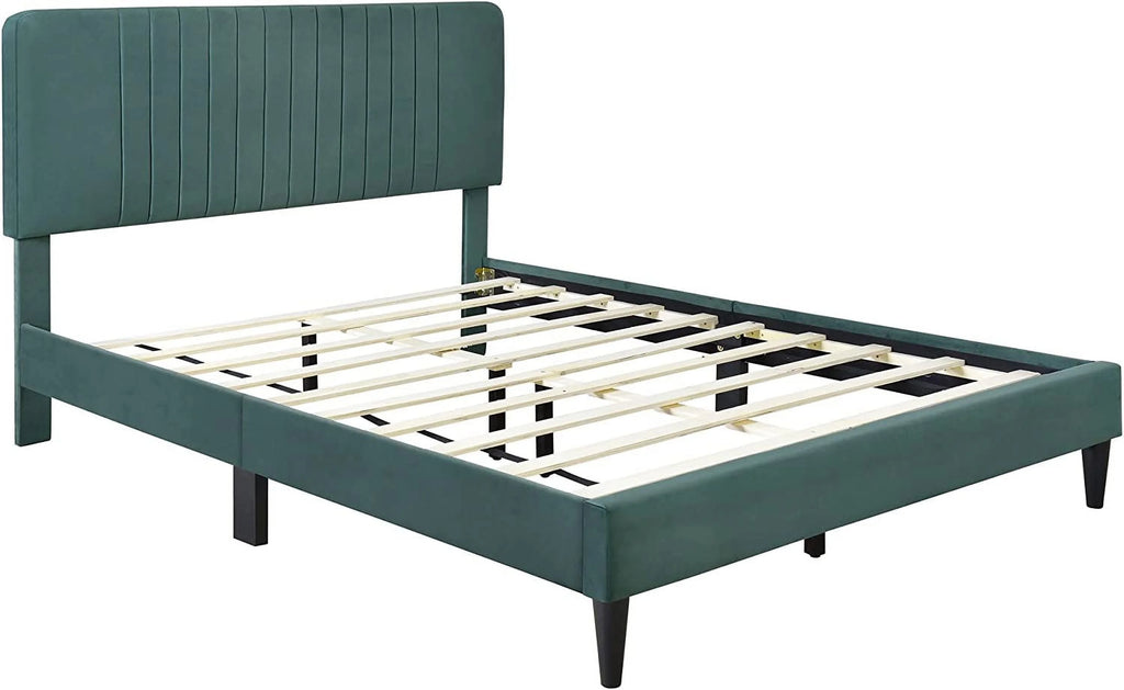 Queen Size Upholstered Platform Bed Frame with Headboard X239664
