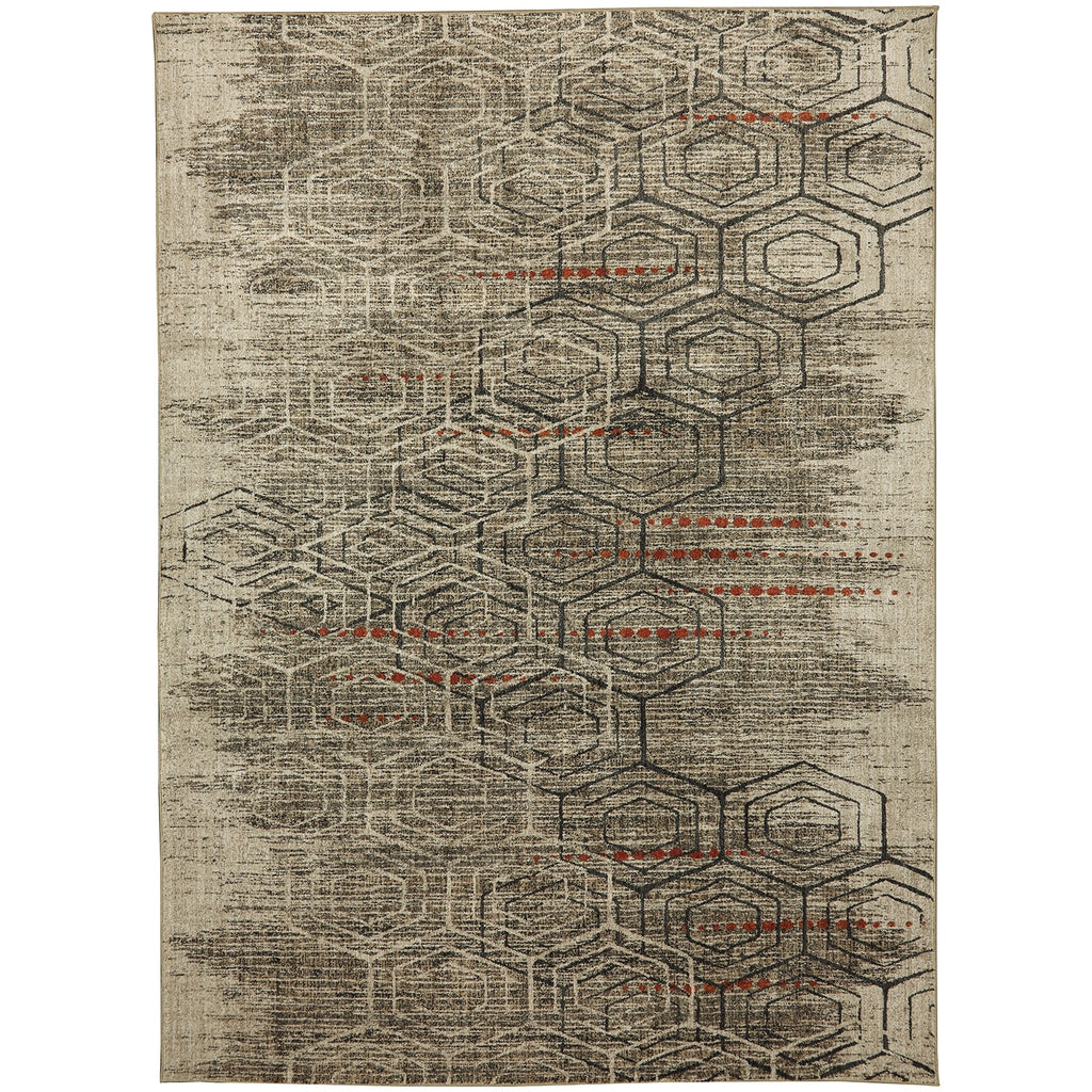 Oat Octagons Repeat 8' x 11' Rectangle Area Rug U50714