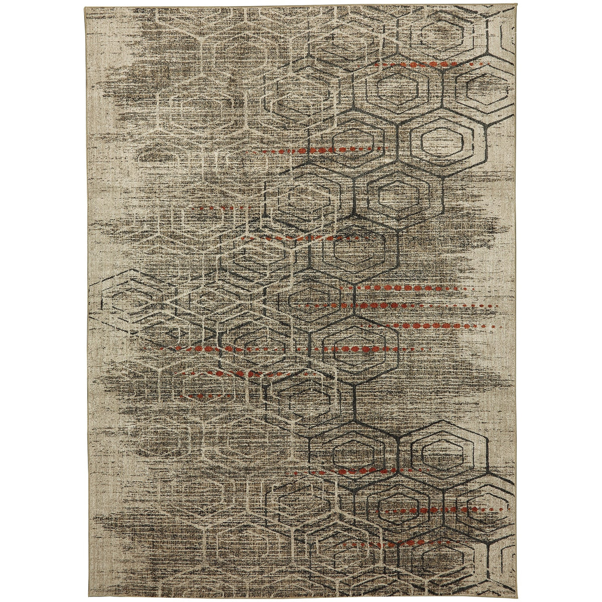 Oat Octagons Repeat 8' x 11' Rectangle Area Rug U50714