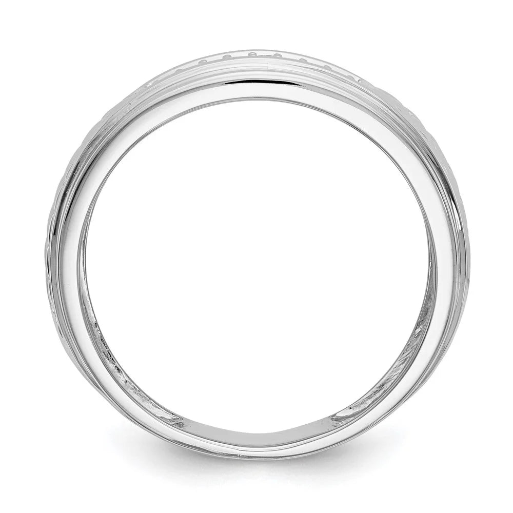 14K White Gold Diamond Trio Wedding Band Size 10 P24717