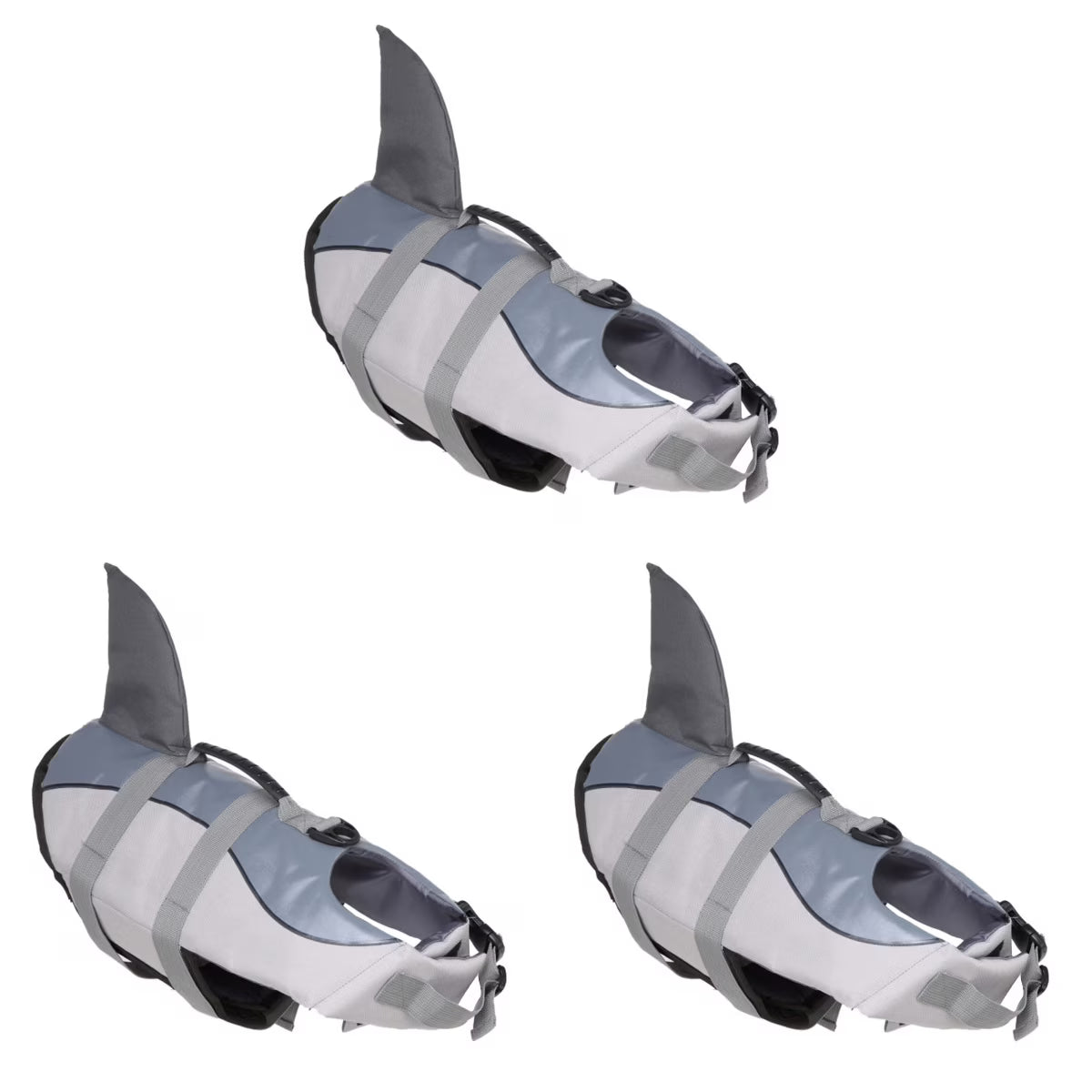 3pcs Dog Life Vest Reflective with Handle Pet Swimming Clothes K600