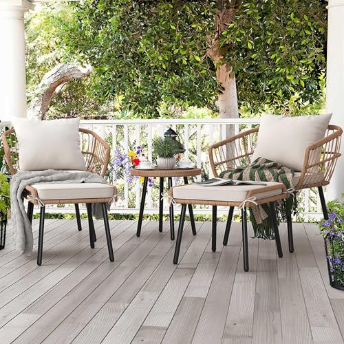3 Piece Wicker Bistro Set with Cushions F277771