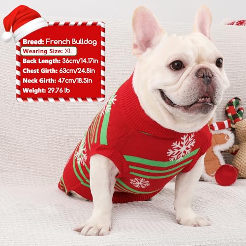 Dog Christmas Sweater with 3D Reindeer Pattern Knitted Pet Clothes J9048