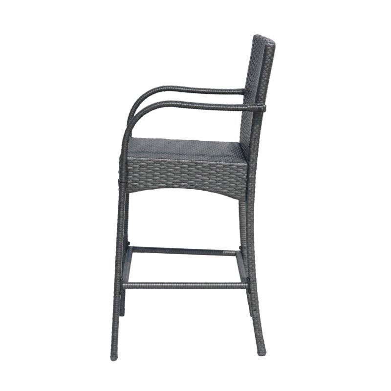 Gray Wicker Barstool Chair (Set of 2) N690