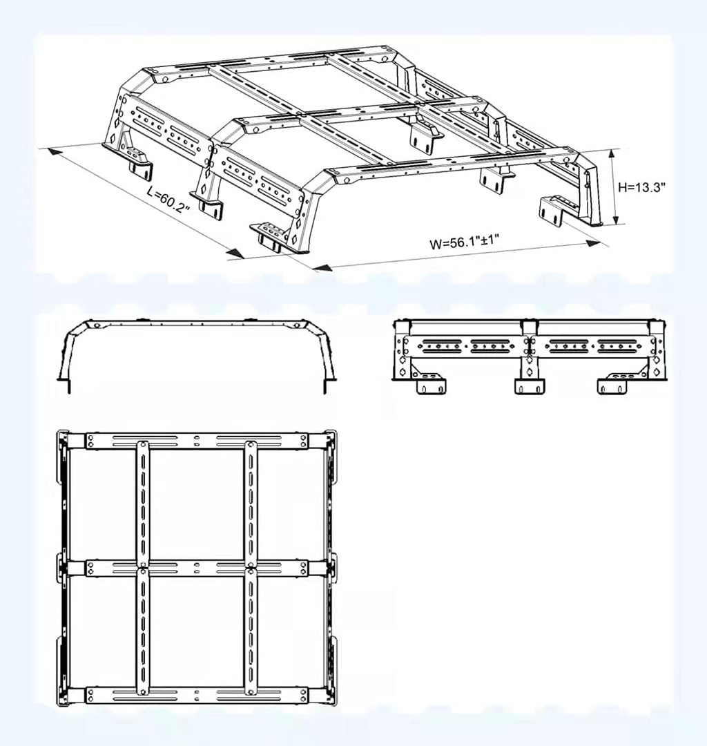 Overland Bed Rack Truck Cargo Carrier Z21379