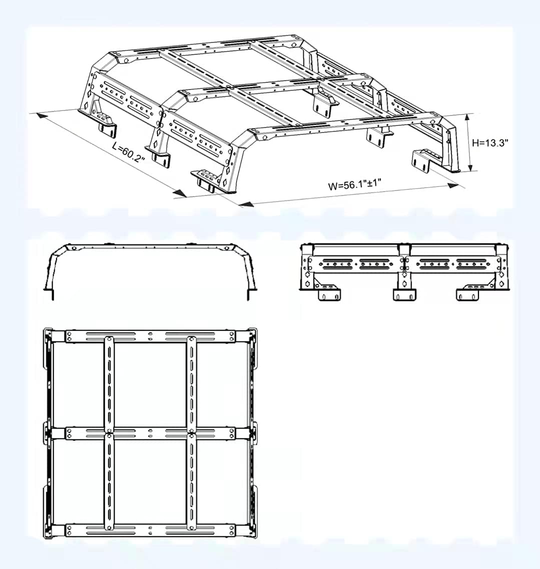 Overland Bed Rack Truck Cargo Carrier Z21379