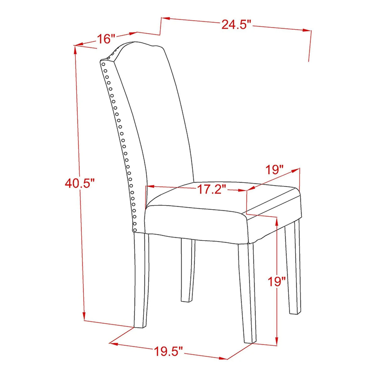 Rectangular Dinette Table with 18 In Leaf and 6 Parson Chair Q878993
