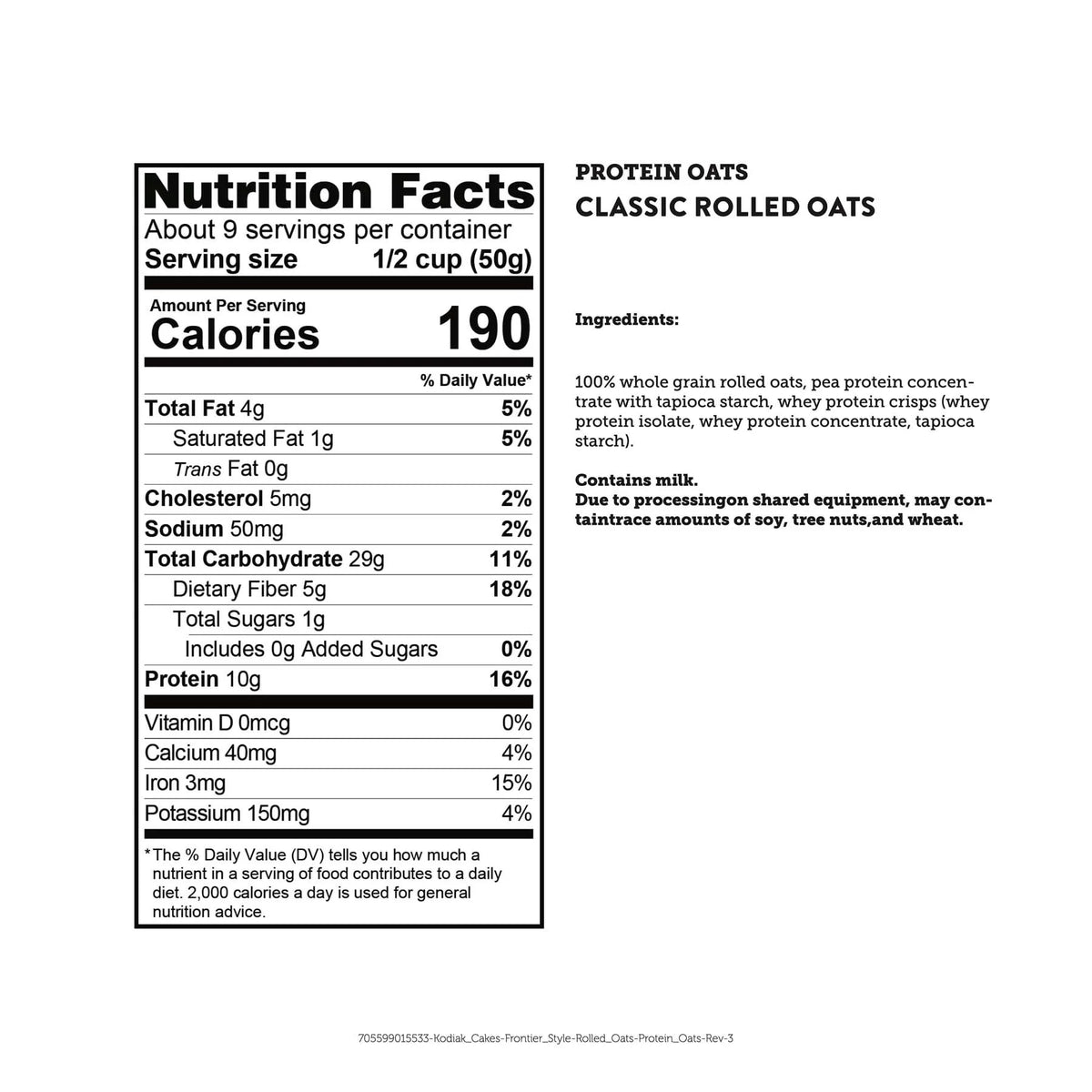 Classic Rolled Oats, 16 oz Canister N537434