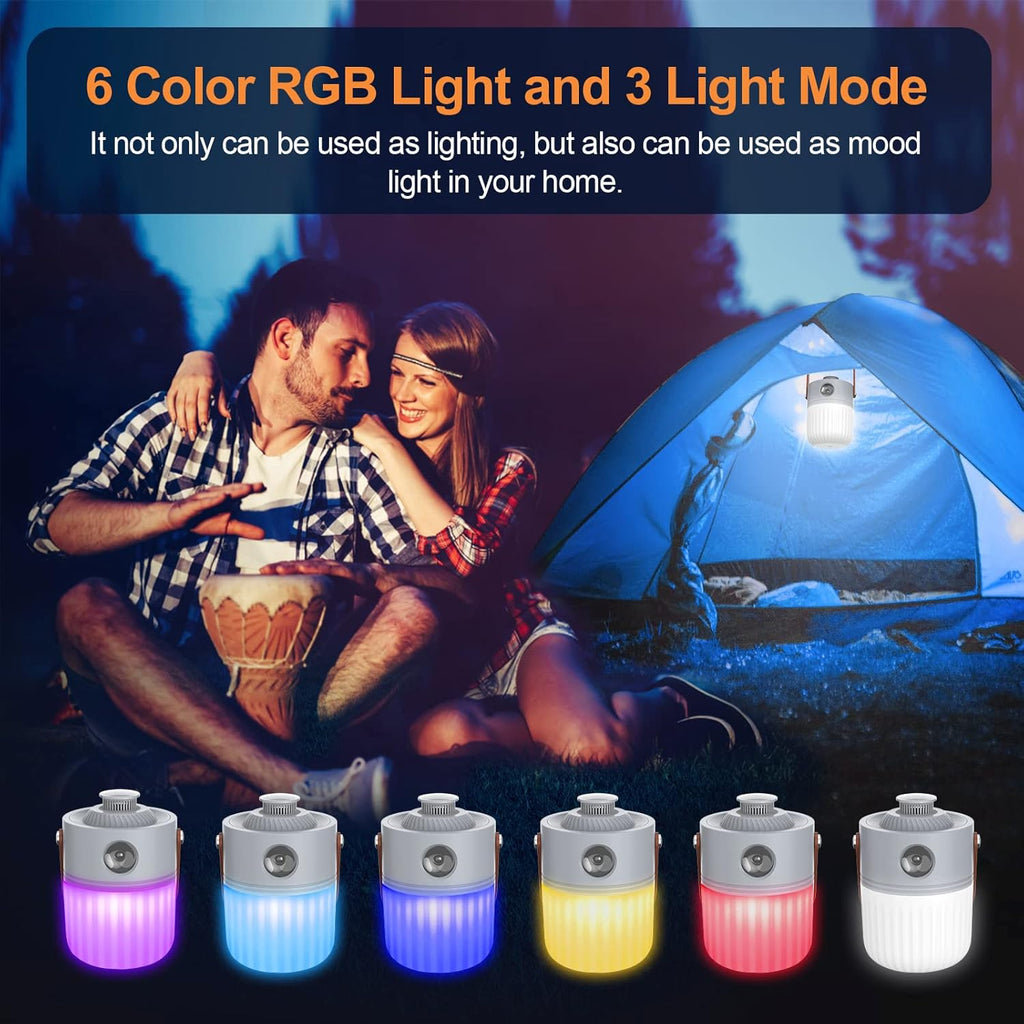 Rechargeable LED Camping Lantern 6 Color Light 1200LM Pack of 2 W3608