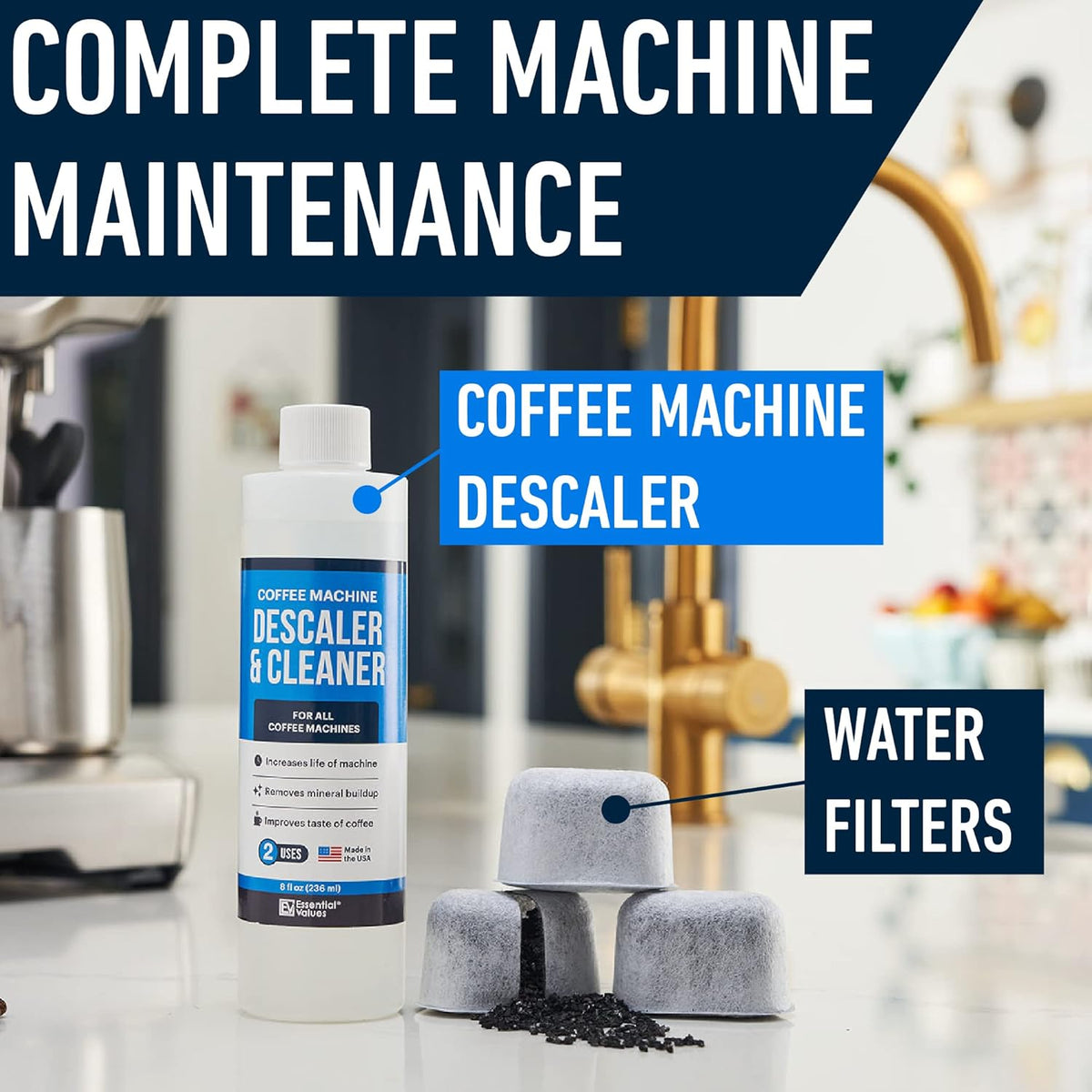 Keurig Descaler & 6 PACK Replacement Filters, Descaling Solution, Decalcifier & Coffee Maker Cleaner S8178