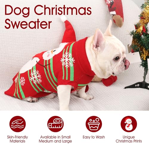Dog Christmas Sweater with 3D Reindeer Pattern Knitted Pet Clothes J9048