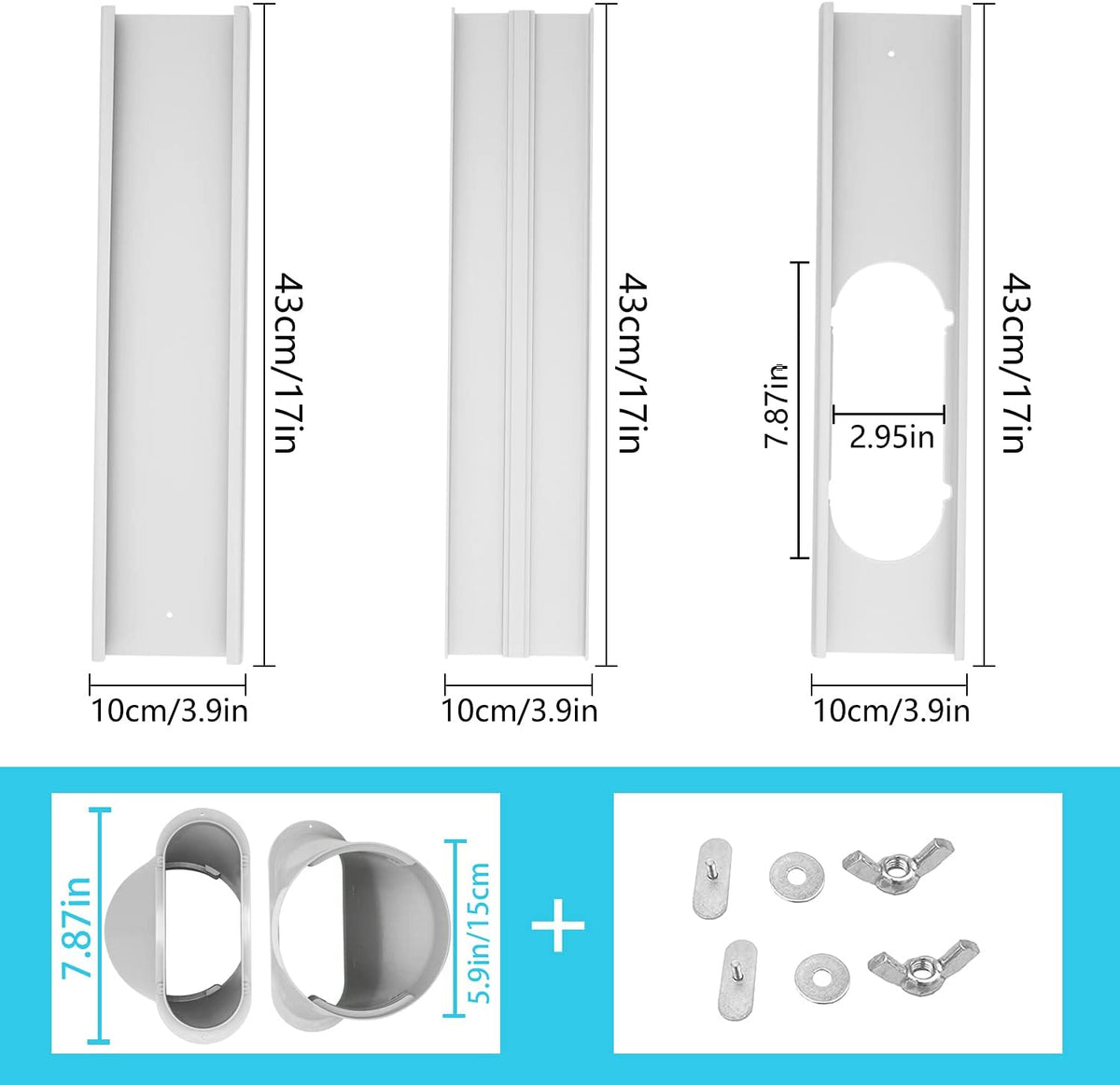 Portable AC Window Vent Kit with Exhaust Hose Q670