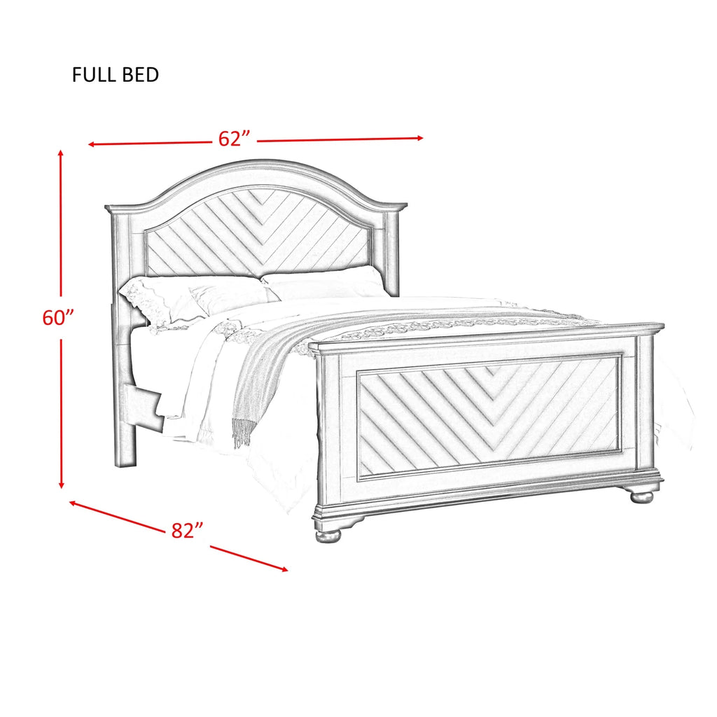 White Full Panel Bed A609