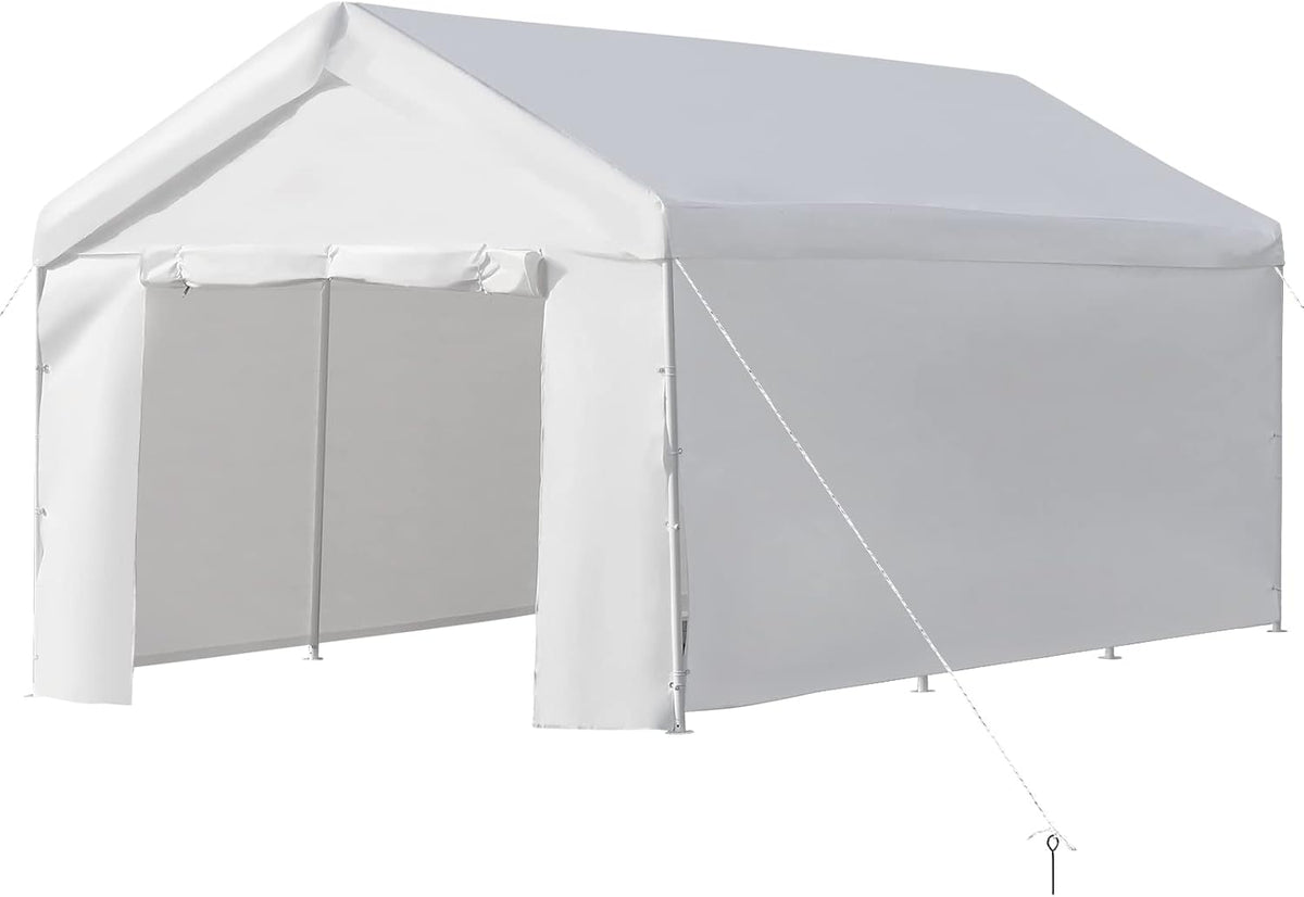 10x20 ft Heavy Duty Carport with Removable Sidewalls & Doors N497