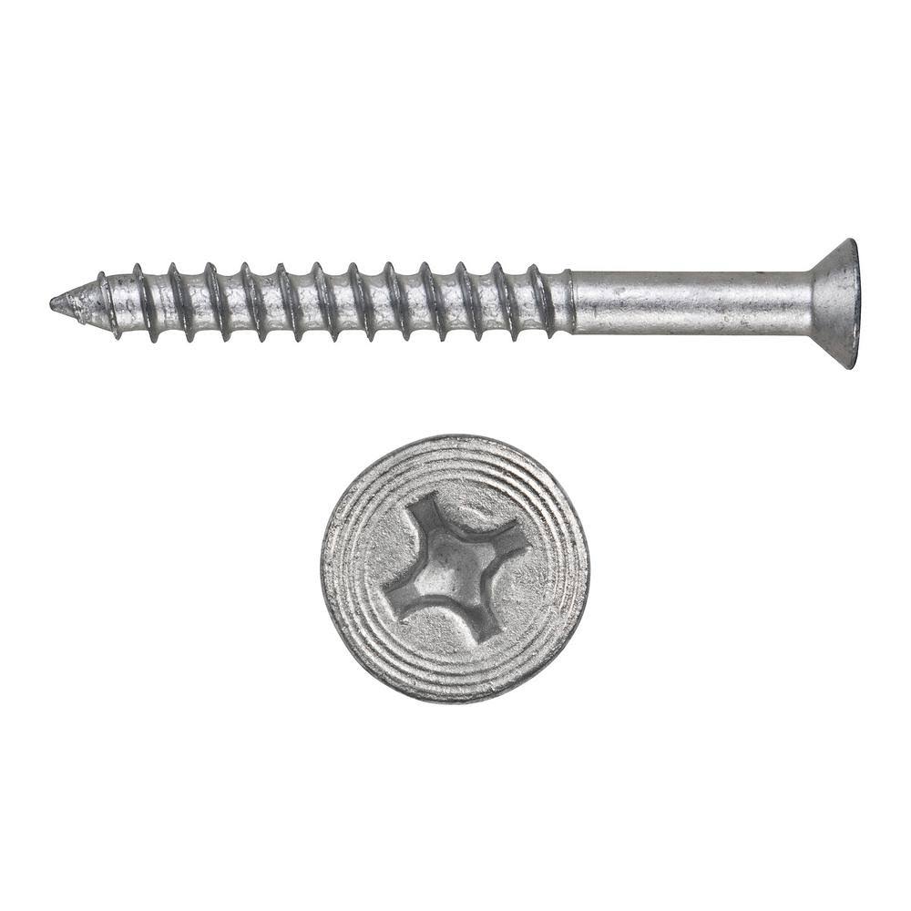 3/16 in. x 4 in. Zinc Plated Carbon Steel Concrete Screw Anchor (100-Pack) Y3279