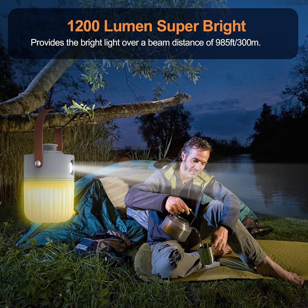 Rechargeable LED Camping Lantern 6 Color Light 1200LM Pack of 2 W3608
