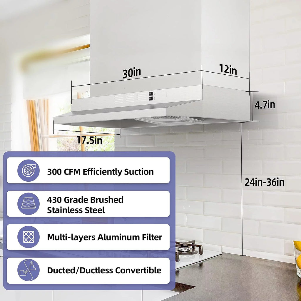 30 inch Under Cabinet Stainless Steel Range Hood U48357