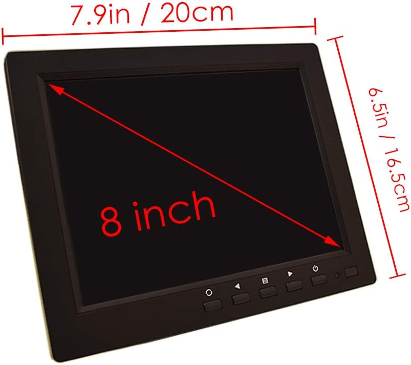 8 CCTV LCD Monitor 4:3 IPS Screen Display with VGA HDMI AV BNC Built-in Speaker USB Media Player 1024x768 HD 12-24V M6971