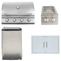 32 In. Natural Gas Grill, Side Burner, Refrigerator, Access Door P581183