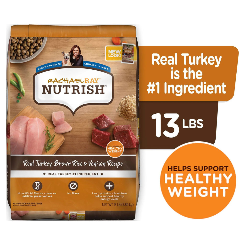 Real Turkey, Brown Rice & Venison Recipe Dry Dog Food, 13 lb. Bag Z568798