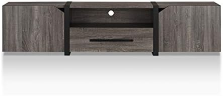 Rustic Wood 81.5-Inch TV Stand in Distressed Gray J6721