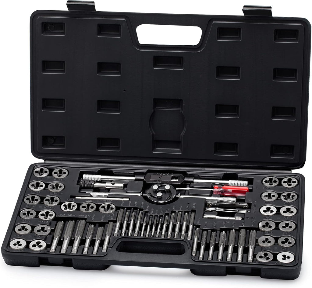 60 Piece Metric & SAE Tap & Die Tool Set with Storage Case L929658