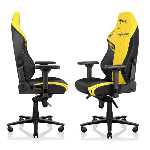 Yellow Black Leatherette Gaming Chair F83152