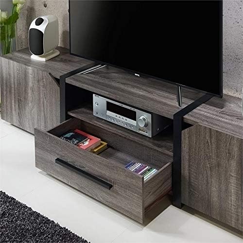 Rustic Wood 81.5-Inch TV Stand in Distressed Gray J6721