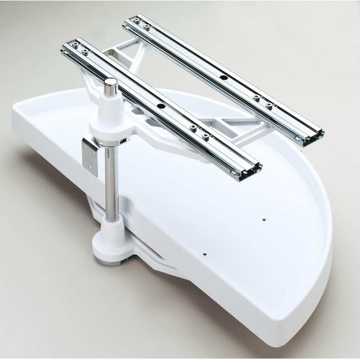 White 31-Inch Polymer 2-Tier Lazy Susan Kitchen Cabinet Organizer Q895562