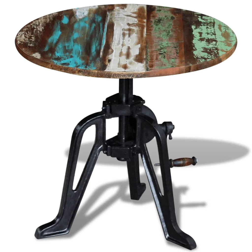 Solid Reclaimed Wood Cast Iron Side Table L64683