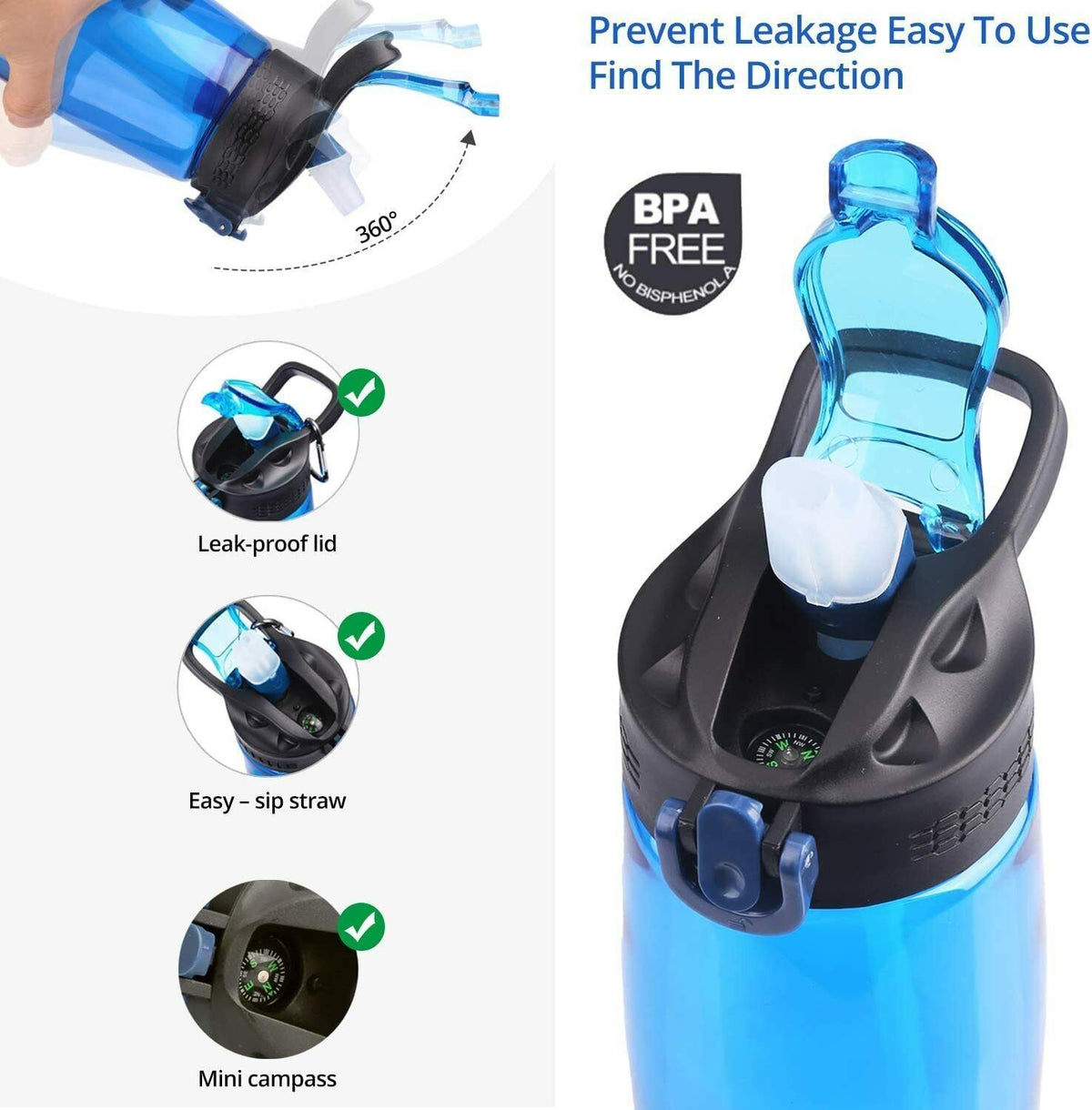 Portable Water Bottle with 4-Stage Filtration B302