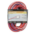 Red White and Blue 100-Feet 12/3 Extension Cord with Lighted End R44653