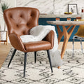 Faux Leather High Back Accent Chair with Metal Legs L688