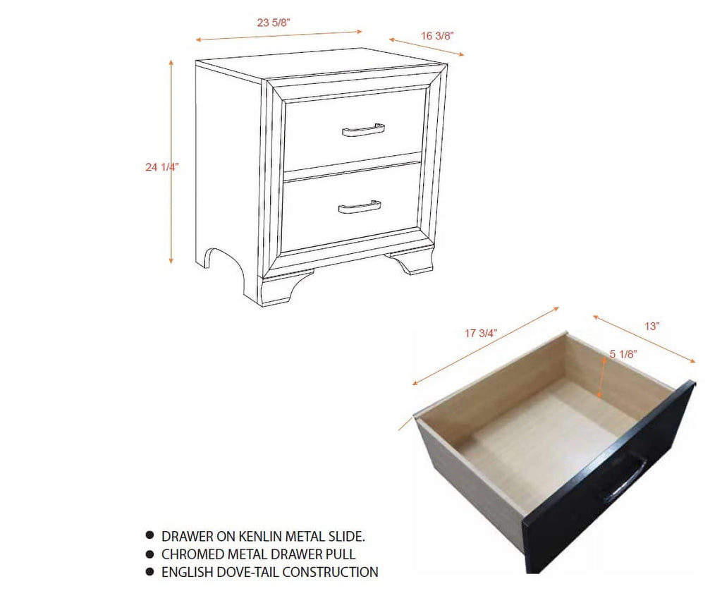 5 Piece Queen Size Gray Wood Bedroom Set H144976