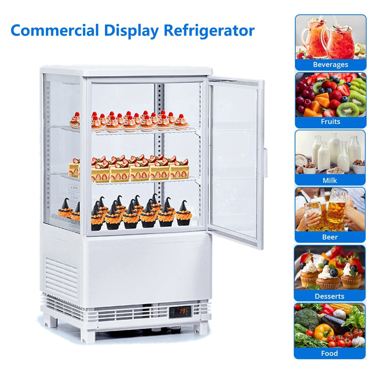 2.1 Cu.Ft Single Door Countertop Refrigerated Display Case U3510