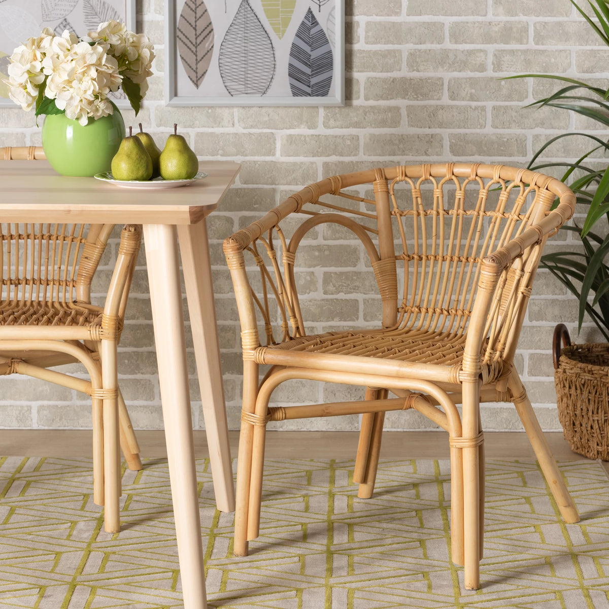 Natural Brown Rattan Dining Chair N87218