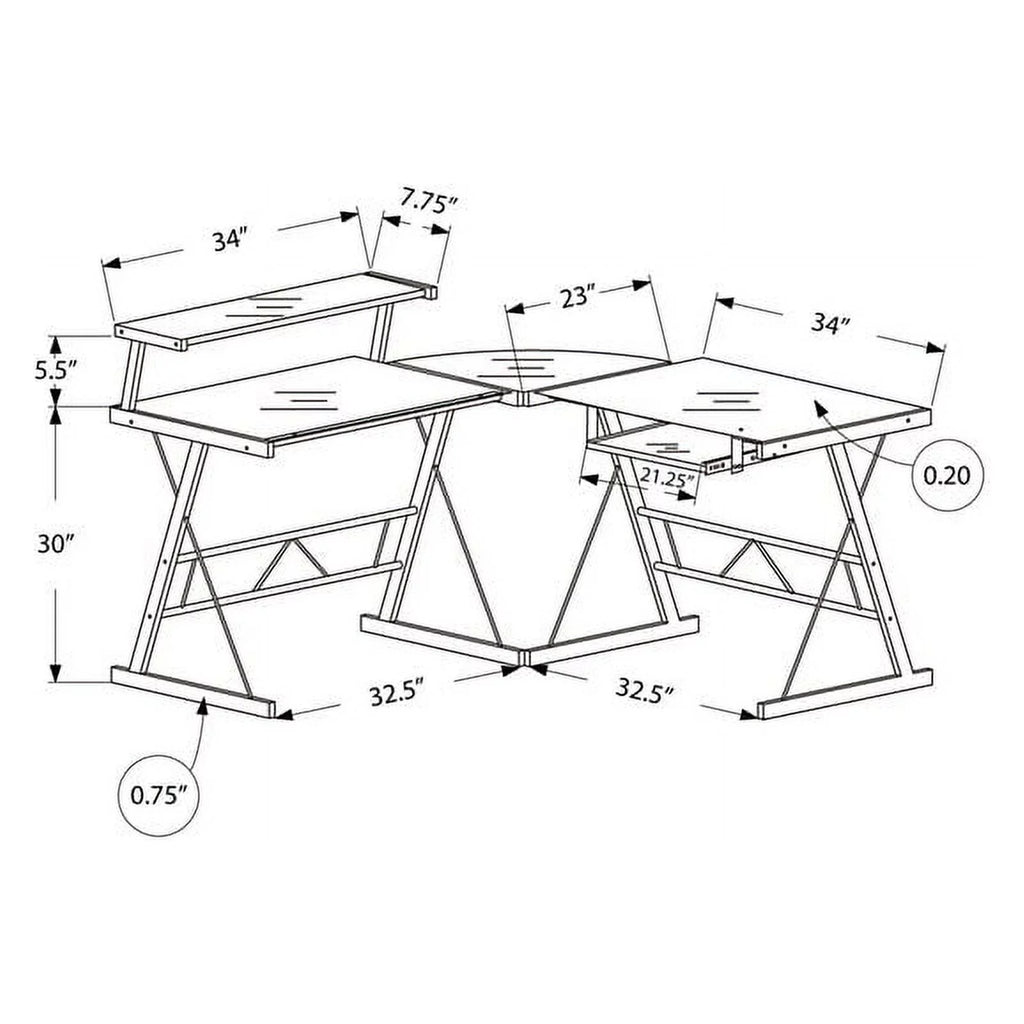 Black L Shaped Computer Desk F286