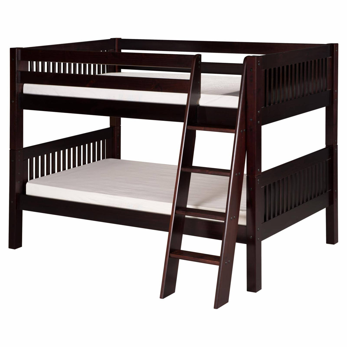 Cappuccino Low Bunk Bed with Angle Ladder S69223