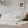 White Solid Wood Twin Size Daybed with Trundle G352