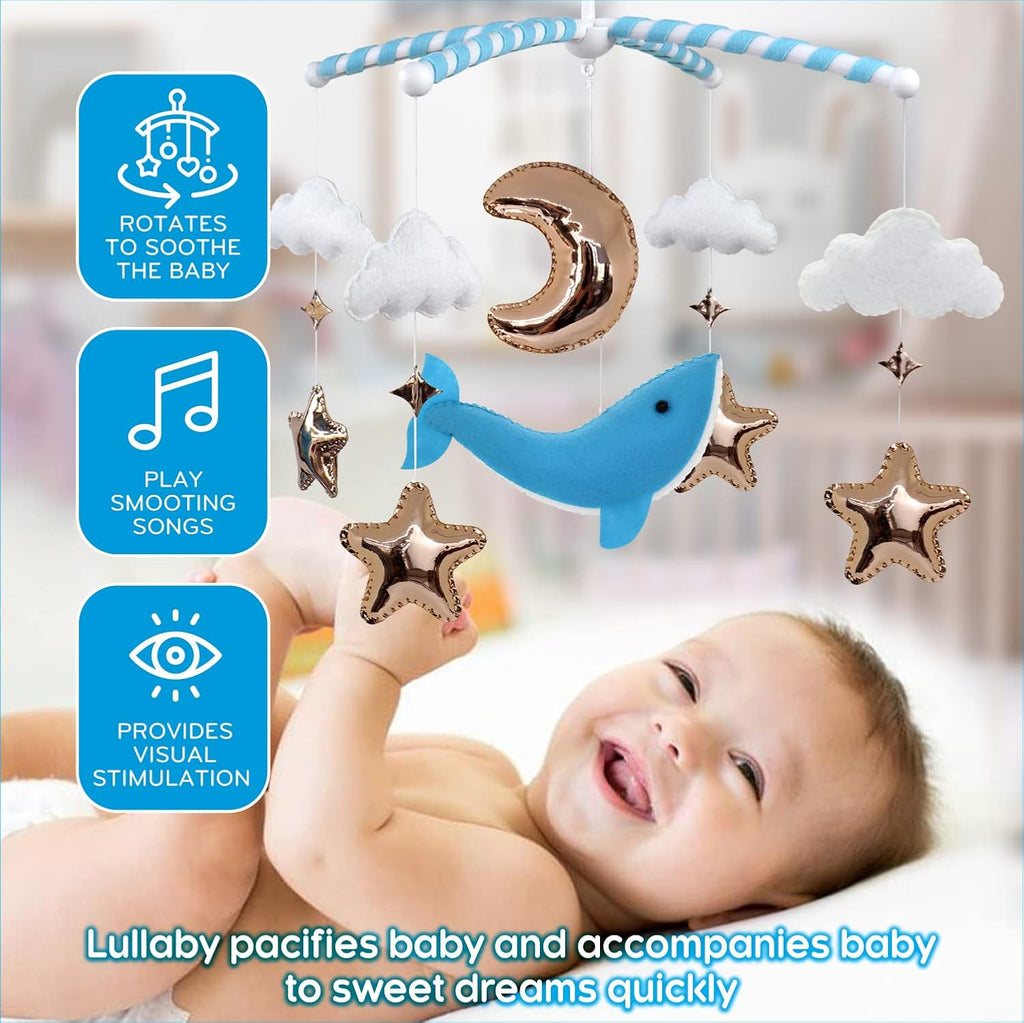 Ocean Whale Musical Crib Mobile with 15 Lullabies A169